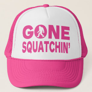 行ったSquatchinのピンクのトラック運転手の帽子 キャップ