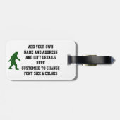 行ったsquatchinのピンクの迷彩柄 ラゲッジタグ (裏面横)