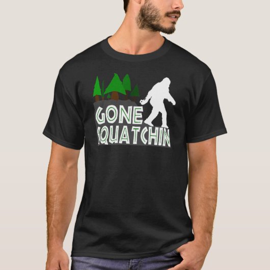 行ったSquatchinの元のデザインのワイシャツ Tシャツ (正面)