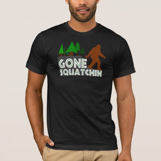 行ったSquatchinの元のデザインのワイシャツ Tシャツ (正面)