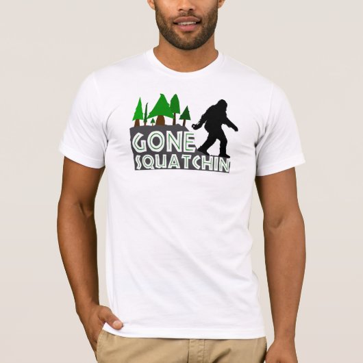 行ったSquatchinの元のデザインのワイシャツ Tシャツ (正面)