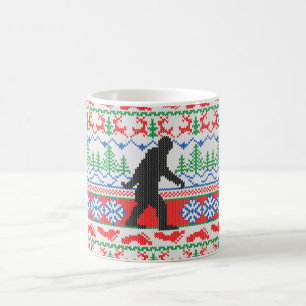 行ったSquatchinの醜いクリスマスのセーターの編み物 コーヒーマグカップ
