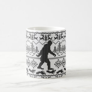 行ったSquatchinの醜いクリスマスのセーターの編み物 コーヒーマグカップ