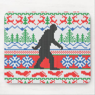 行ったSquatchinの醜いクリスマスのセーターの編み物 マウスパッド