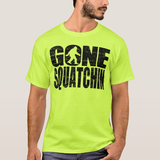 行ったSquatchinの(動揺してな)安全緑のTシャツ Tシャツ (正面)