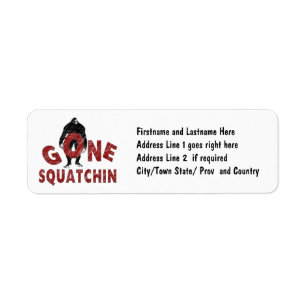 行ったSquatchin -クレヨンのスタイルSquatcher ラベル