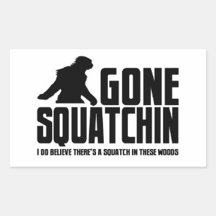行ったSquatchin -ビッグフットのおもしろいな信者 長方形シール