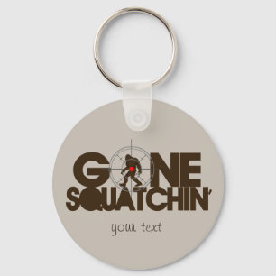 行ったSquatchin -ブラウンおよび日焼け キーホルダー