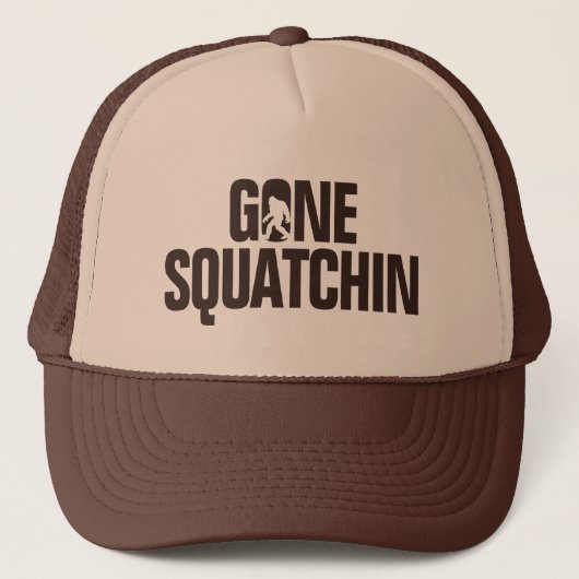 行ったSquatchin -ブラウン/黄褐色のシルエット キャップ (正面)