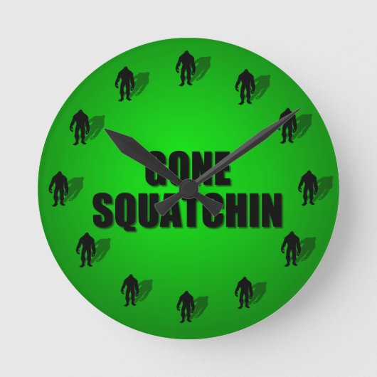 行ったSquatchin ラウンド壁時計 (正面)