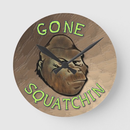 行ったSquatchin ラウンド壁時計 (正面)