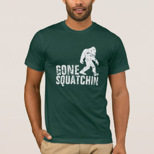 行ったSquatchin -白い動揺して Tシャツ