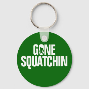 行ったSquatchin -白および緑 キーホルダー