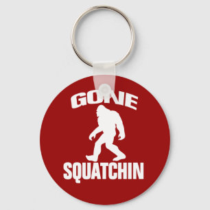 行ったSquatchin -白および赤 キーホルダー