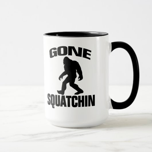 行ったSquatchin -黒いシルエット マグカップ (右)