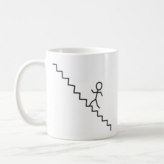行っている棒の人階段マグ コーヒーマグカップ (左)