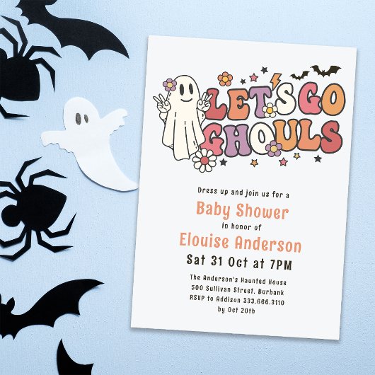 行ってみようグールハロウィーンベイビーシャワー 招待状