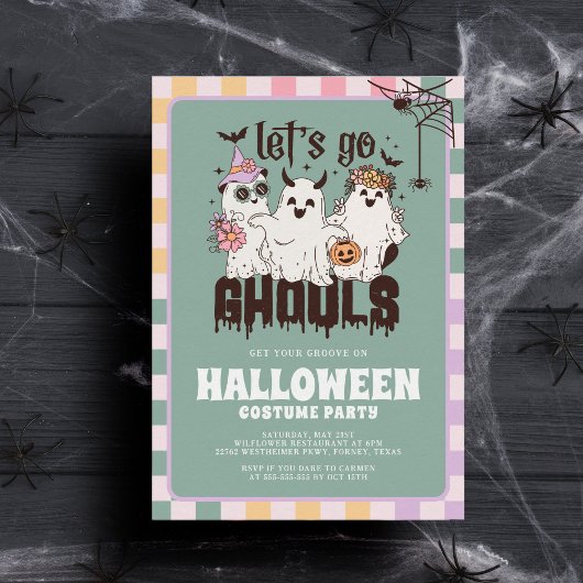 行ってみようGhoulsグルービーハロウィーンのコスチュームパーティー 招待状