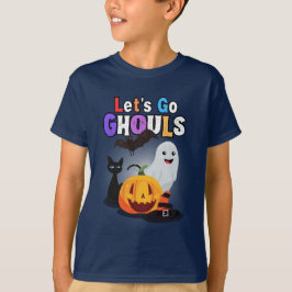 行ってみようGHOULS：黒とオレンジのハロウィン不気味 Tシャツ
