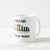 行って下さい前方にしますあなたの移動(チェスのこまセット)を コーヒーマグカップ (正面右)