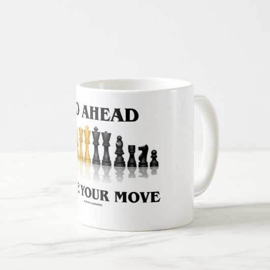 行って下さい前方にしますあなたの移動(チェスのこまセット)を コーヒーマグカップ (正面右)