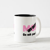 行って下さい尋ねますあなたのパパ(休みのお母さん)に ツートーンマグカップ (正面右)