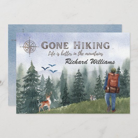 行っハイキングライフよりよい山ハイカーディアー 招待状 (正面/裏面)