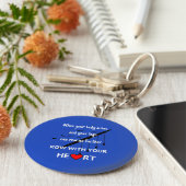 行とハート やる気を起こさせる キーホルダー (側面)