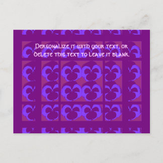 行と列の紫のパンジー ポストカード