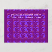 行と列の紫のパンジー ポストカード (正面)