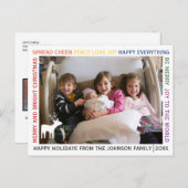 行のカラフルクリスマスの願い休日の写真 ポストカード (正面/裏面)