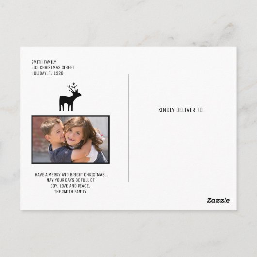 行のカラフルクリスマスの願い休日の写真 ポストカード (裏面)