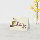 行のグリーティングカードにフクロウ カード (黄色い花)