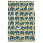 行のペイズリーゾウのベージュミディアム抱き枕 ミディアムペーパーバッグ (正面)