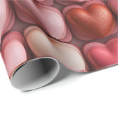 行の背景に多くのバレンタインハート ラッピングペーパー (ロールコーナー)