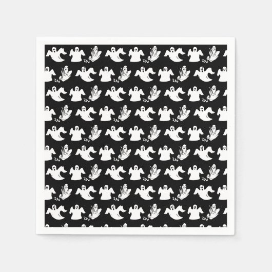 行の踊り飛んでいる幽霊たちハローウィンパーティ スタンダードカクテルナプキン (正面)