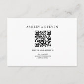 行エレガントとQRコードの白黒詳細 エンクロージャーカード (裏面)