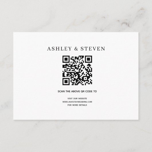 行エレガントとQRコードの白黒詳細 エンクロージャーカード (裏面)