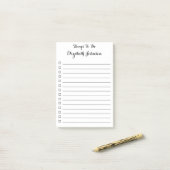 行エレガント行のパーソナライズされたチェックリスト ポストイット (デスク上)