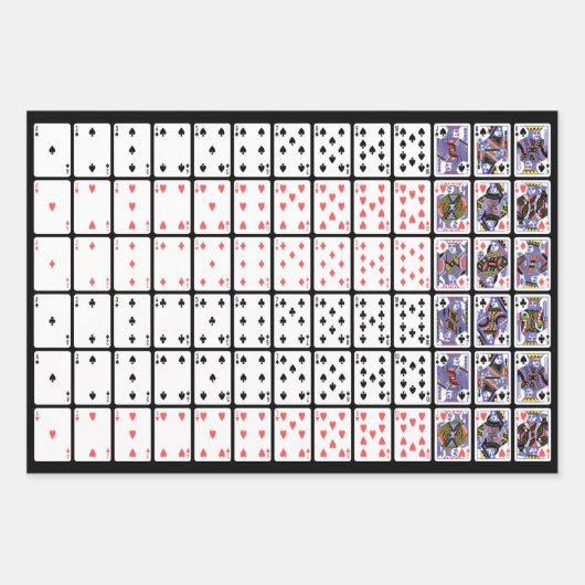 行エースのトランプからキング ラッピングペーパーシート (正面)