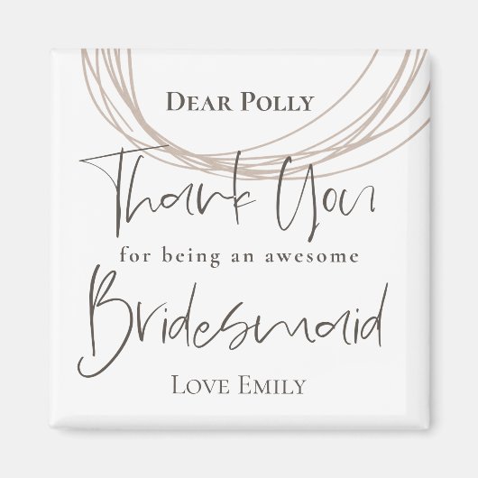 行コンテンポラリー感謝Bridesmaidギフト マグネット (正面)