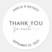 行シンプル付きタイポグラフィスクリプ結婚ト ラウンドシール (正面)