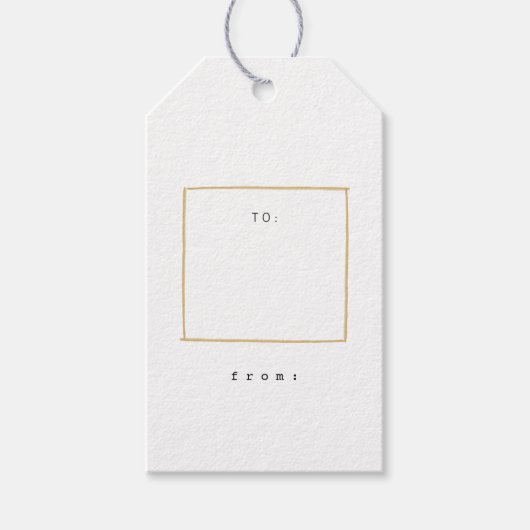 行ミニマル金ゴールドギフトラベル ギフトタグ (正面)