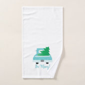 行メリーけ！ヴィンテージトラックと雪片アクア バスタオルセット (ハンドタオル)