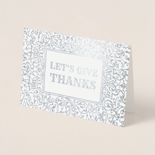 行与えこ感謝していう。感謝祭ディナー招待状 箔カード (正面)