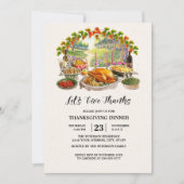 行与えこ感謝していう。感謝祭ディナー 招待状 (正面)