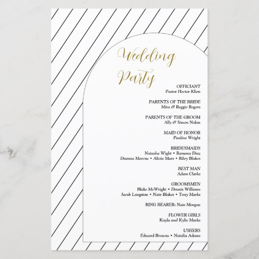 行付きスクリプトミニマル結婚式 プログラム (裏面)