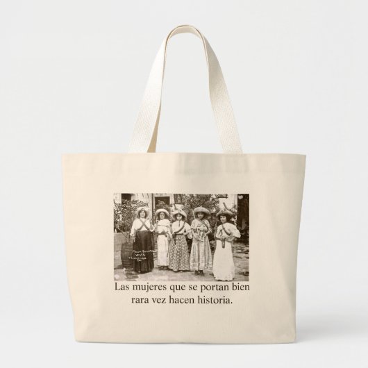 行儀が良い女性はほとんど歴史を作りません ラージトートバッグ (正面)
