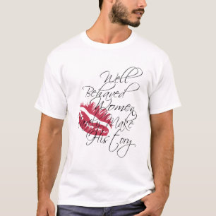 行儀が良い女性はティーを燃え尽きます Tシャツ