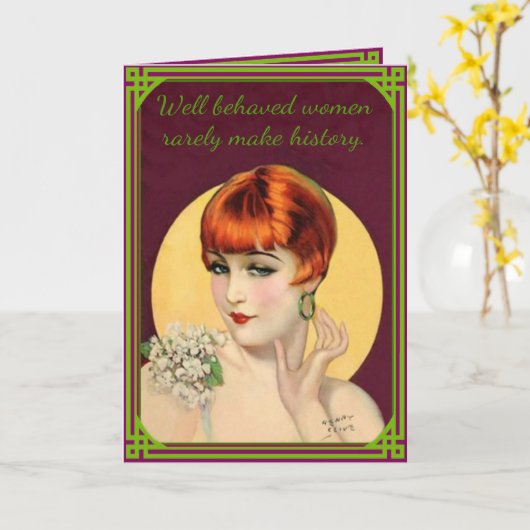 行儀が良い女性 カード (黄色い花)